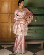 Women Handloom Tissue Silk Saree - Image 2