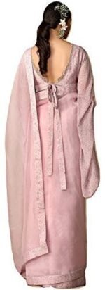 Saree Trends Women's Faux Georgette ready to wear Frill saree with unstitched blouse - Image 2