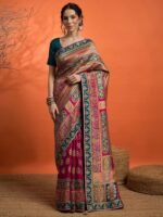 Woven Viscose Saree with Unstitched Blouse