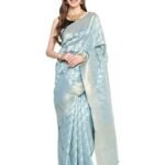 incredible sarees Katan Silk Tissue Banarasi Saree For Women (Free Size)